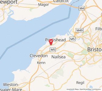 Map of Weston in Gordano, EnglandEngland