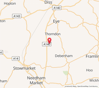 Map of Wetheringsett, EnglandEngland