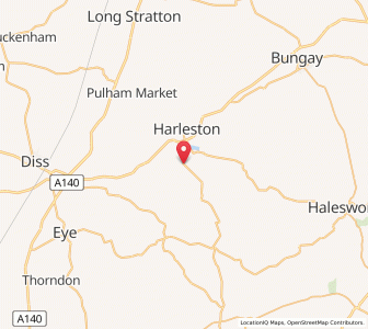 Map of Weybread, EnglandEngland