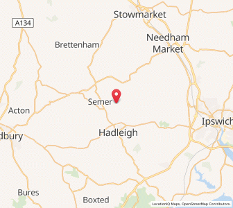 Map of Whatfield, EnglandEngland