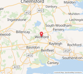 Map of Wickford, EnglandEngland