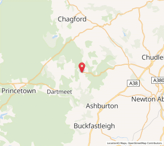 Map of Widecombe in the Moor, EnglandEngland
