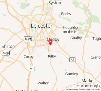 Map of Wigston Magna, EnglandEngland