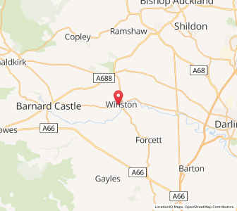 Map of Winston, EnglandEngland