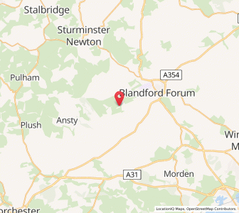 Map of Winterborne Stickland, EnglandEngland