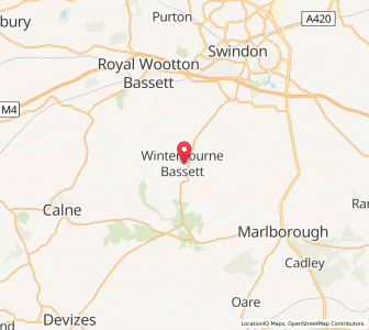 Map of Winterbourne Bassett, EnglandEngland