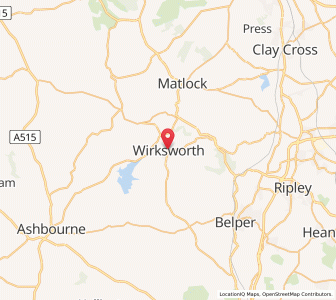 Map of Wirksworth, EnglandEngland