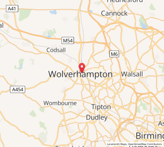 Map of Wolverhampton, EnglandEngland