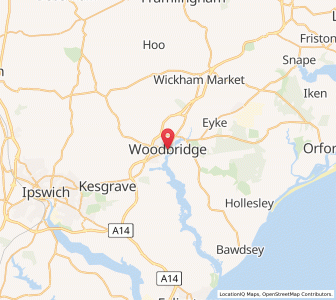 Map of Woodbridge, EnglandEngland