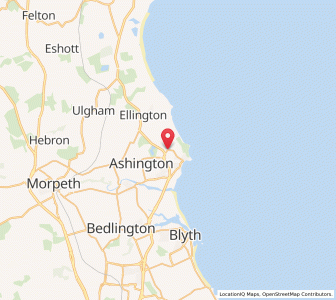 Map of Woodhorn, EnglandEngland