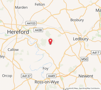 Map of Woolhope, EnglandEngland