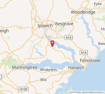 Map of Woolverstone, EnglandEngland