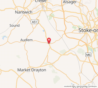 Map of Woore, EnglandEngland