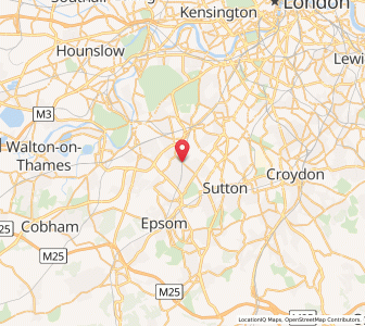 Map of Worcester Park, EnglandEngland