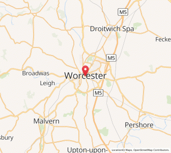 Map of Worcester, EnglandEngland