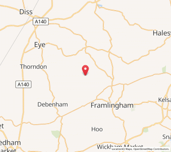 Map of Worlingworth, EnglandEngland