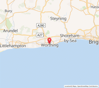 Map of Worthing, EnglandEngland