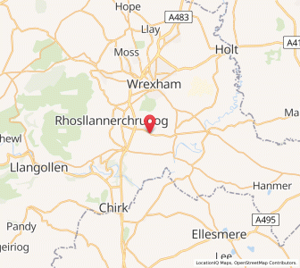 Map of Wrexham, WalesWales