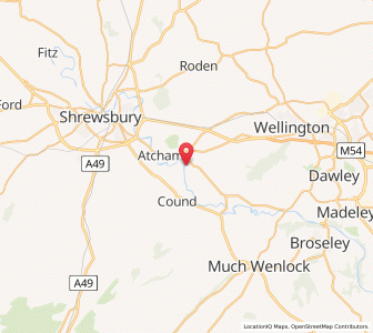 Map of Wroxeter, EnglandEngland