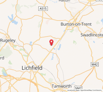 Map of Wychnor, EnglandEngland