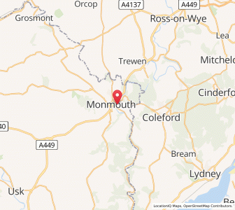 Map of Wyesham, WalesWales