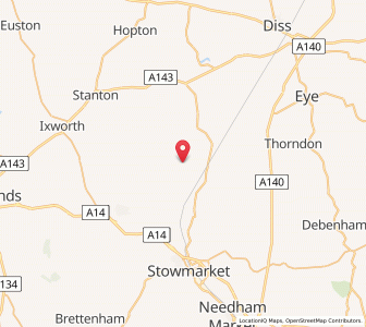 Map of Wyverstone, EnglandEngland