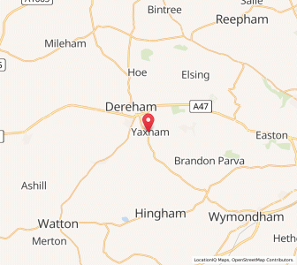 Map of Yaxham, EnglandEngland