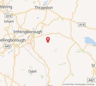 Map of Yelden, EnglandEngland