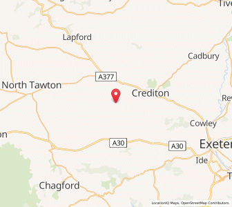 Map of Yeoford, EnglandEngland