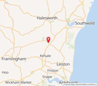 Map of Yoxford, EnglandEngland