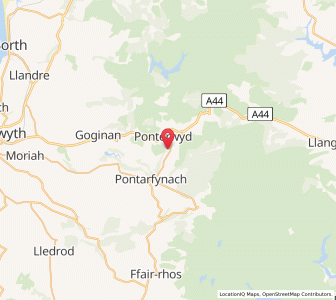 Map of Yspytty Cynfyn, WalesWales