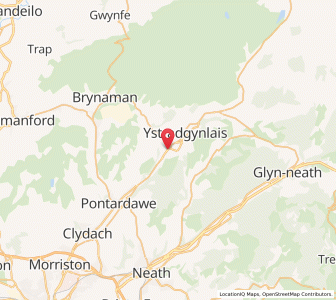 Map of Ystalyfera, WalesWales