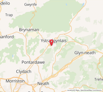 Map of Ystradgynlais, WalesWales