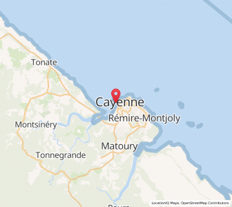 Map of Cayenne, Guyane