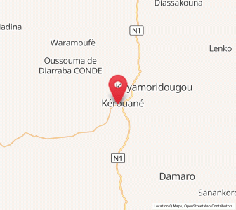 Carte : Kérouané, Kankan