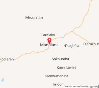 Carte : Mandiana, Kankan