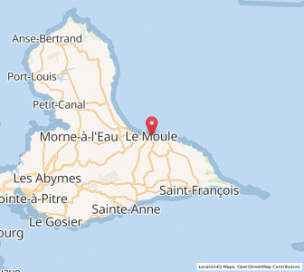 Map of Le Moule, Guadeloupe