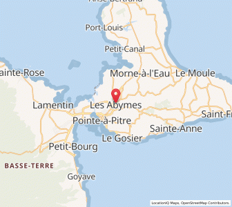 Map of Les Abymes, Guadeloupe