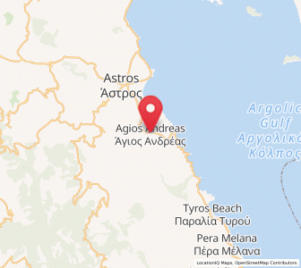 Map of Ágios Andréas, Peloponnese