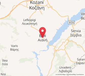 Map of Aianí, West Macedonia