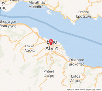 Map of Aígio, West Greece