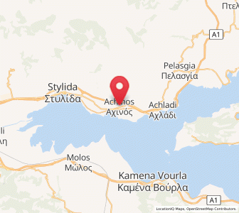 Map of Akhinós, Central Greece