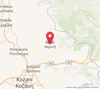 Map of Akriní, West Macedonia
