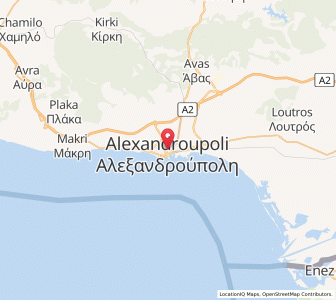 Map of Alexandroupoli, East Macedonia and Thrace