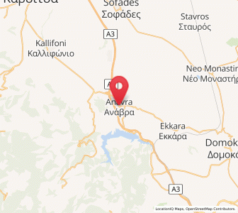 Map of Anávra, Thessaly