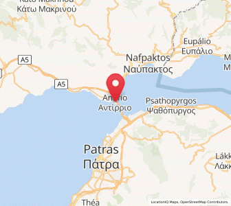 Map of Antirion, West Greece