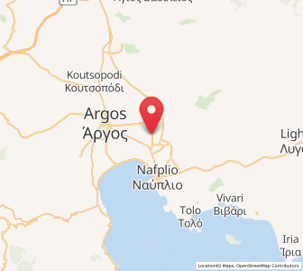 Map of Argolikón, Peloponnese