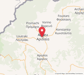 Map of Aridaía, Central Macedonia