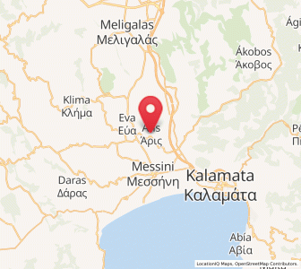 Map of Áris, Peloponnese