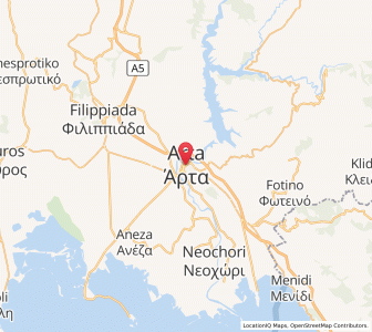 Map of Árta, Epirus